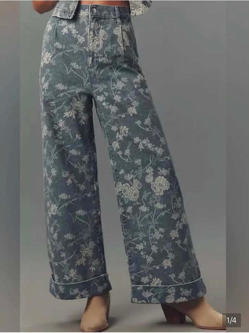 Pilcro The Leon Double Hem High-Rise Wide-Leg Cuffed Jeans size 27 NWT - Picture 1 of 9